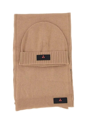 Peuterey ribbed logo scarf - Neutrals