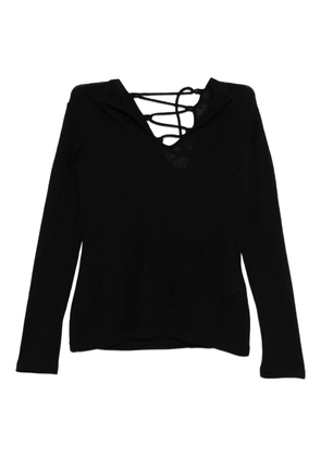 Yohji Yamamoto lace-up back knitwear - Black