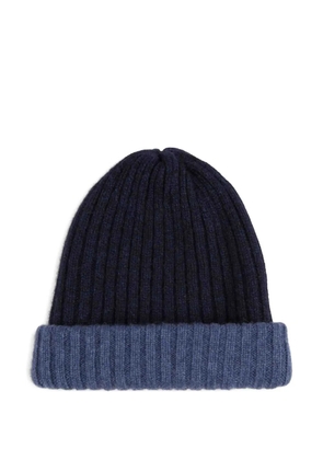 Fedeli ribbed beanie hat - Blue