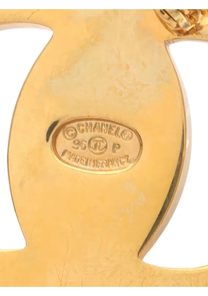 CHANEL Pre-Owned 1986-1988 logo brooch - Gold