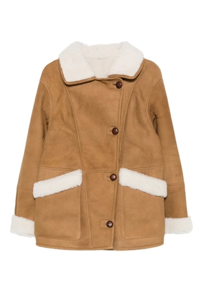 IRO single-breasted shearling jacket - Neutrals