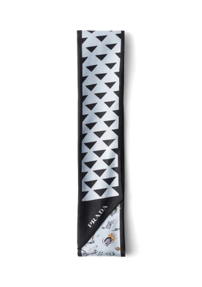Prada illustration-print silk scarf - Blue