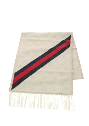 Gucci Pre-Owned 2020s GG pattern wool scarf - Neutrals