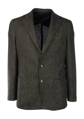 4FF button-fastening tweed blazer - Brown