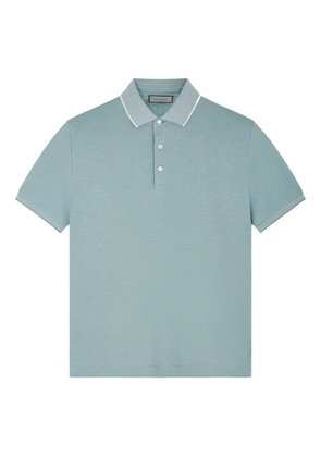 Canali contrast-trim piqué polo shirt - Blue