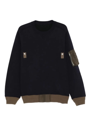 sacai panelled zip-fastening sweater - Blue
