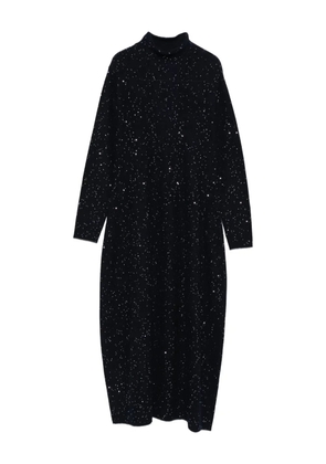 Antonelli high-neck embellished knitted dress - Blue