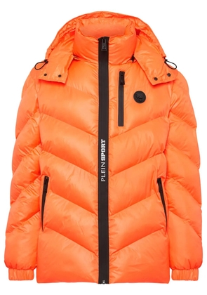 Plein Sport logo-patch puffer jacket - Orange