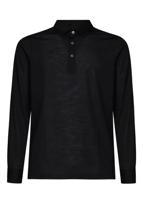 Giuliano Galiano long-sleeved polo shirt - Black