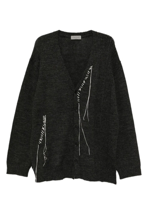 Yohji Yamamoto 5G1P-embroidered cardigan - Grey