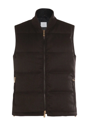 Eleventy padded zip-front gilet - Brown