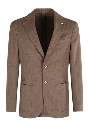 l.b.m. herringbone single-breasted blazer - Brown