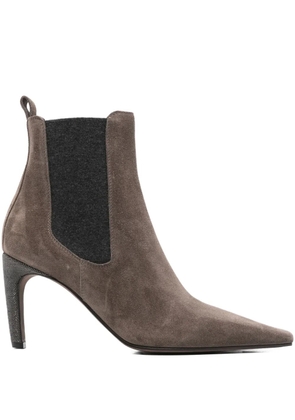 Brunello Cucinelli suede elastic-insert ankle boots - Brown