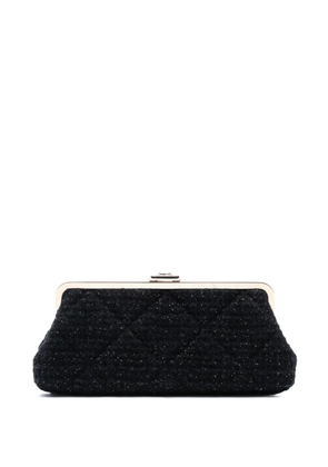 CHANEL Pre-Owned 2020 Quilted Tweed Kisslock clutch bag - Black
