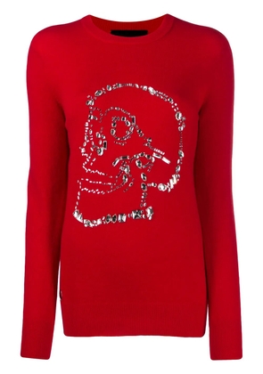 Philipp Plein crystal-skull sweater - Red