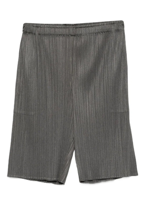Pleats Please Issey Miyake elasticated-waist pleated shorts - Grey