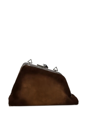 The Attico medium Day Off suede shoulder bag - Brown