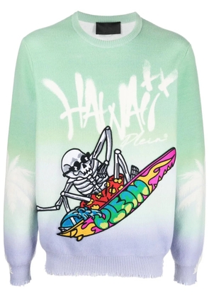 Philipp Plein Hawaii graphic-print jumper - Green