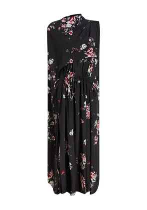 Proenza Schouler floral-print cape midi day dress - Black