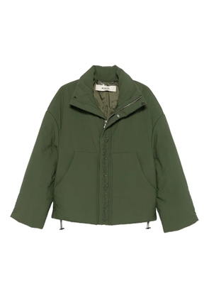 ROUGH. floral-embroidered puffer jacket - Green