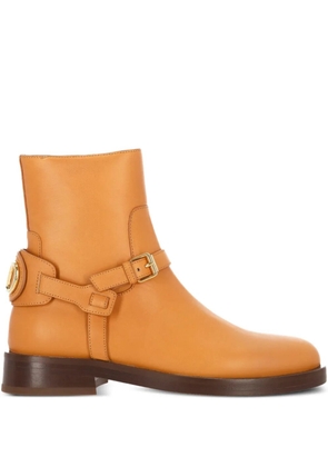 Valentino Garavani buckle-strap leather boots - Brown