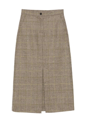 Antonelli Ostuni button checked midi skirt - Black