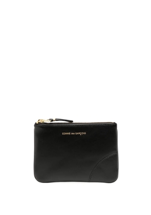 Comme Des Garçons Wallet logo-print top-zip leather wallet - Black