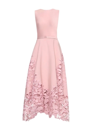 Oscar de la Renta Cherry Guipure Lace midi dress - Pink
