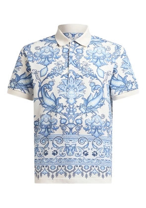 ETRO floral-print polo shirt - Blue