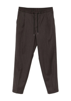 Caruso drawstring herringbone trousers - Brown