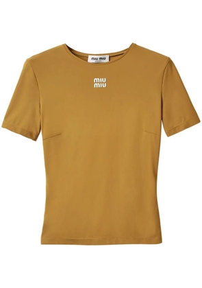Miu Miu logo-appliquéd T-shirt - Green