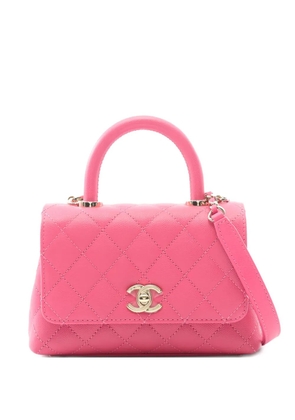 CHANEL Pre-Owned 2021s xxs Coco Handle quilted handbag - Pink