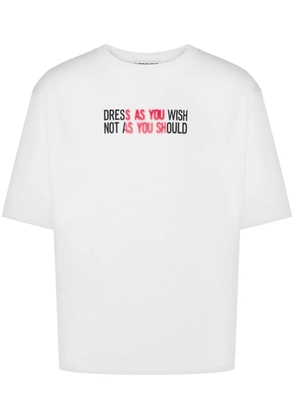 Moschino slogan-print cotton T-shirt - White