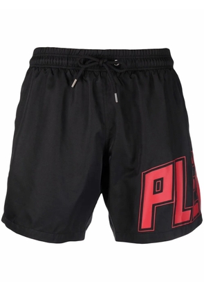 Philipp Plein logo-print swim shorts - Black