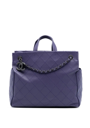 CHANEL Pre-Owned 2014-2015 Medium CC Quilted Calfskin Pocket Tote satchel - Purple