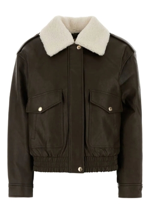 Michael Michael Kors long-sleeve shearling-collar jacket - Brown