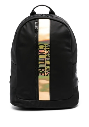 Versace Jeans Couture logo-stripe laptop backpack - Black