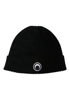 Marine Serre Crescent Moon ribbed wool beanie - Black