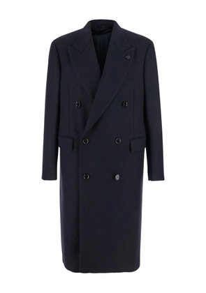 Lardini double-breasted herringbone coat - Blue