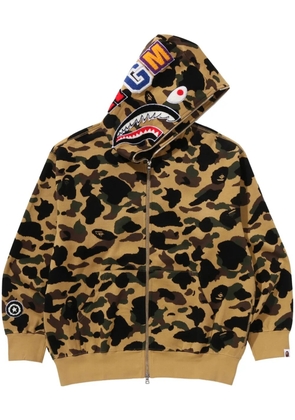 A BATHING APE® leopard-print hoodie - Yellow