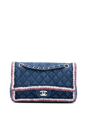 CHANEL Pre-Owned 2018-2019 Medium Classic Denim Braided Single Flap shoulder bag - Blue