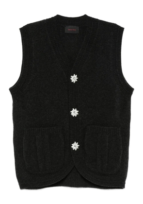 Simone Rocha floral-button vest - Grey