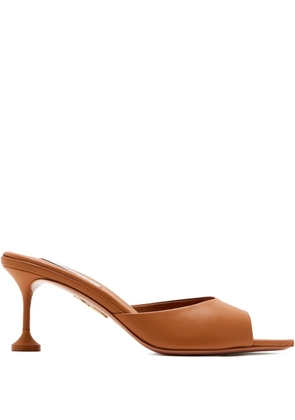 Aquazzura 65mm Bisous pointed-toe stiletto mules - Brown