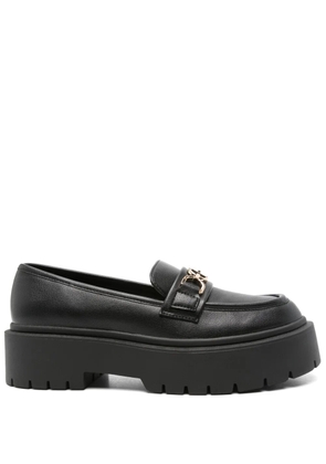 TWINSET 45mm logo-buckle leather loafers - Black
