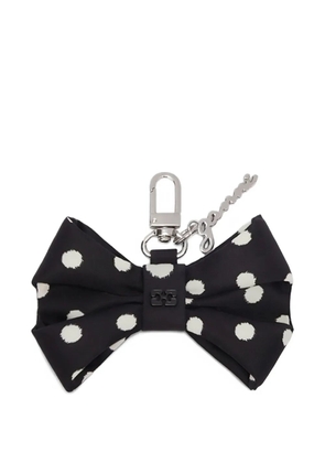GANNI polka dot-bow keyring - Black
