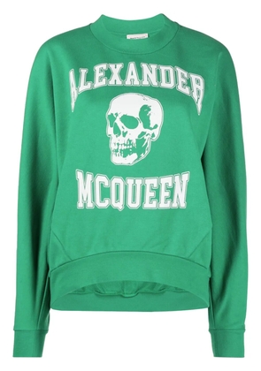 Alexander McQueen skull-print stretch-cotton sweatshirt - Green