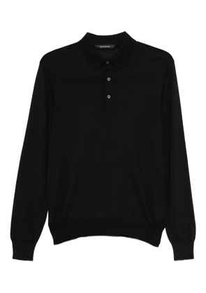 Tagliatore long sleeve polo shirt - Black