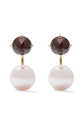 TASAKI 18kt yellow gold Collection Line refined rebellion plus garnet earrings - Red