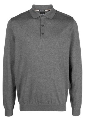 BOSS Lancione virgin wool polo shirt - Grey