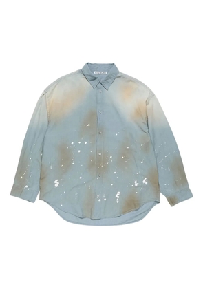 Acne Studios paint-splatter cotton shirt - Blue